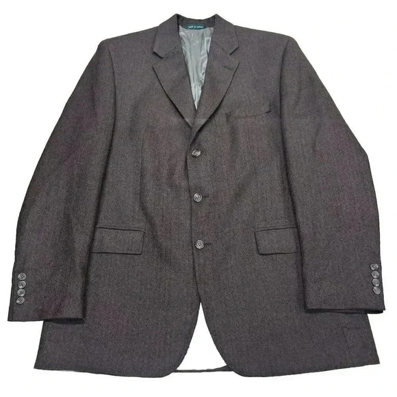 Ralph Lauren Other - Ralph Lauren 100% Lambs Wool Brown Herringbone Blazer Sport Coat Mens sz 46L